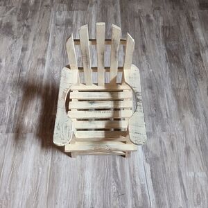 Rustic Wooden Adirondack Accent Chair - Distressed Ivory Finish
